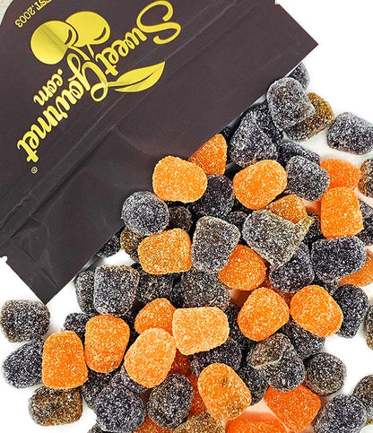 SweetGourmet Fall Flavors Spice Drops, Black and Orange Sugared Jelly Gumdrops Candy, 2-Pound Bag