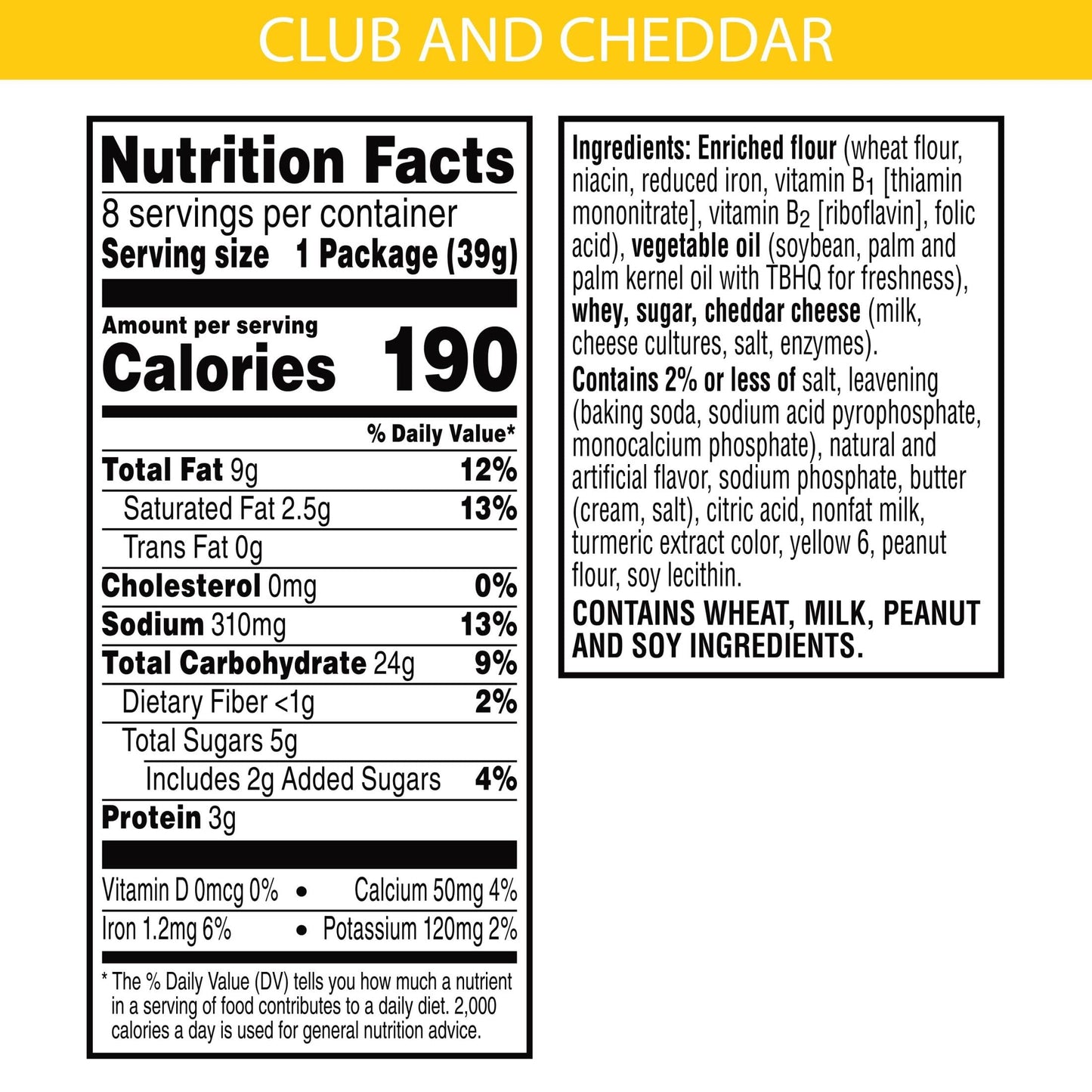 Keebler Sandwich Crackers, Single Serve Snack Crackers, Lunch Snacks, Club And Cheddar (96 Packs)