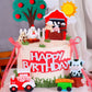 Jevenis Red Farm Animal Cake Decoration Sheep Cake Topper Farm Animal Birthday Decoration Cow Cake Decoration Pig Cake Topper Fo