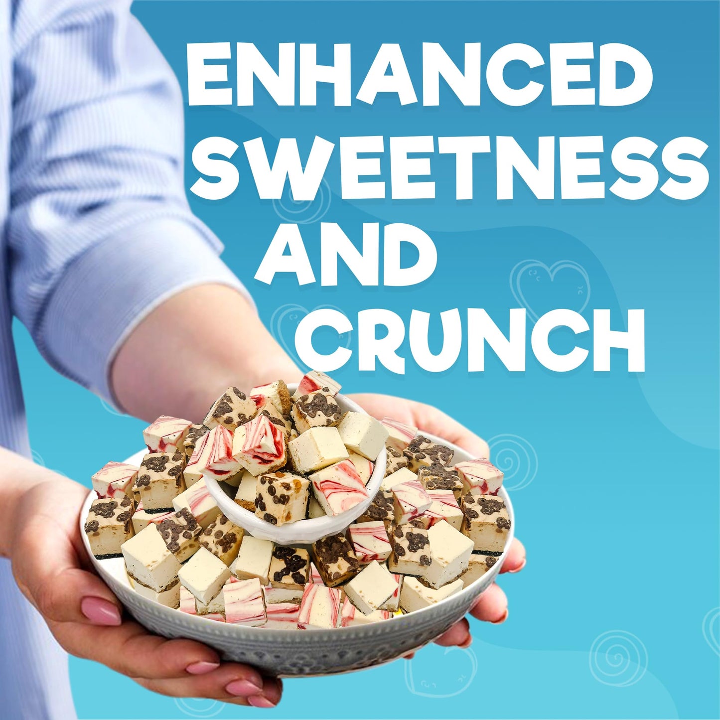 Freeze Dried Cheesecake Bites New York Style 4.1oz - Caramel, Chocolate Chip and Strawberry Swirl Freeze Dried Dessert - Mini Ch