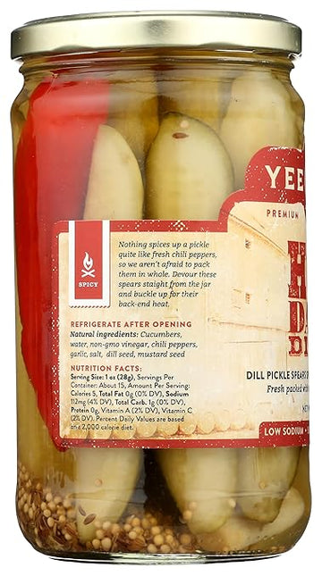 Yee Haw Pickle Company Hot Damn Dill, 24 oz.