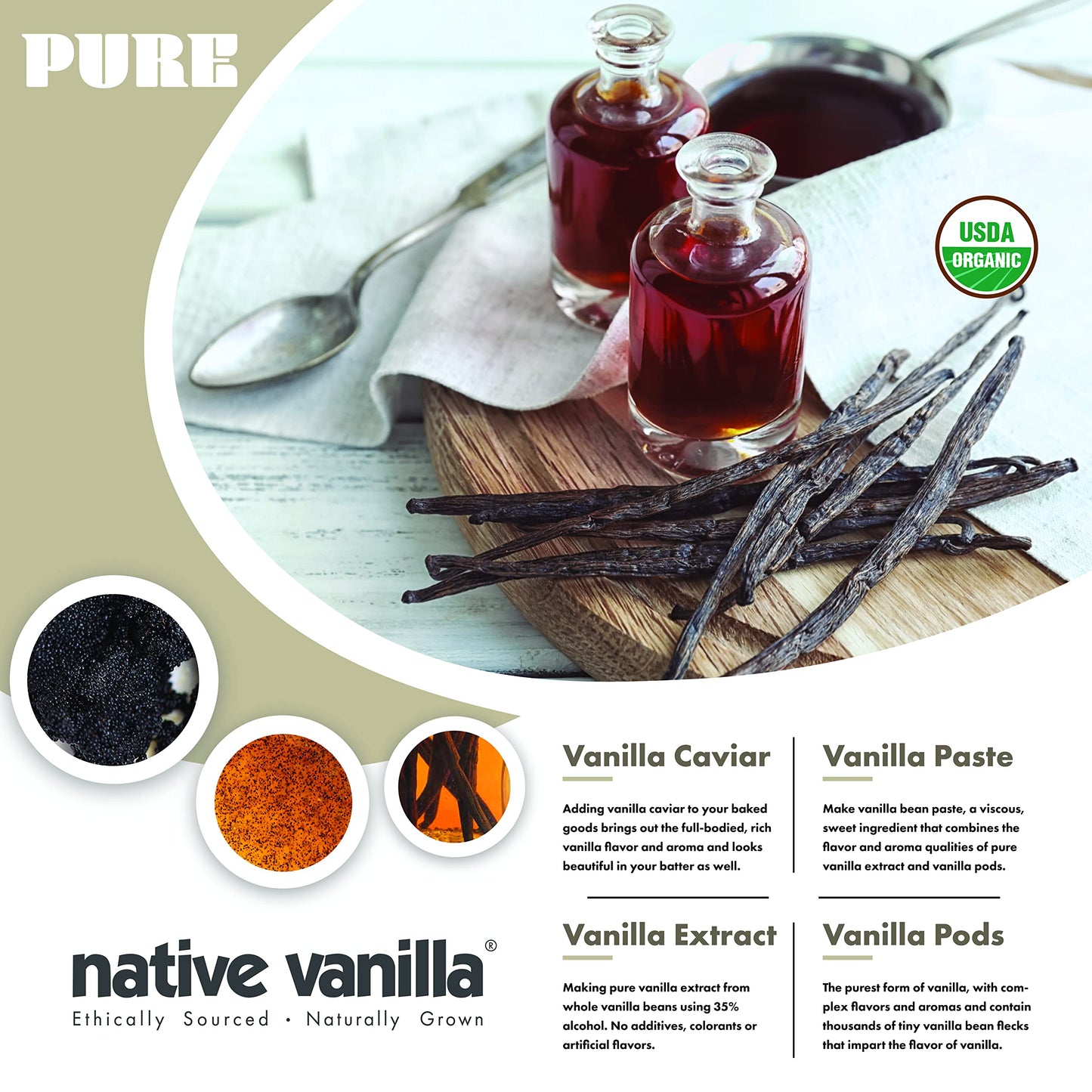 25 Organic Madagascar Vanilla Beans - Gourmet Grade A Premium Vanilla Pods - For Vanilla Extract & Baking - For Cooking, Dessert