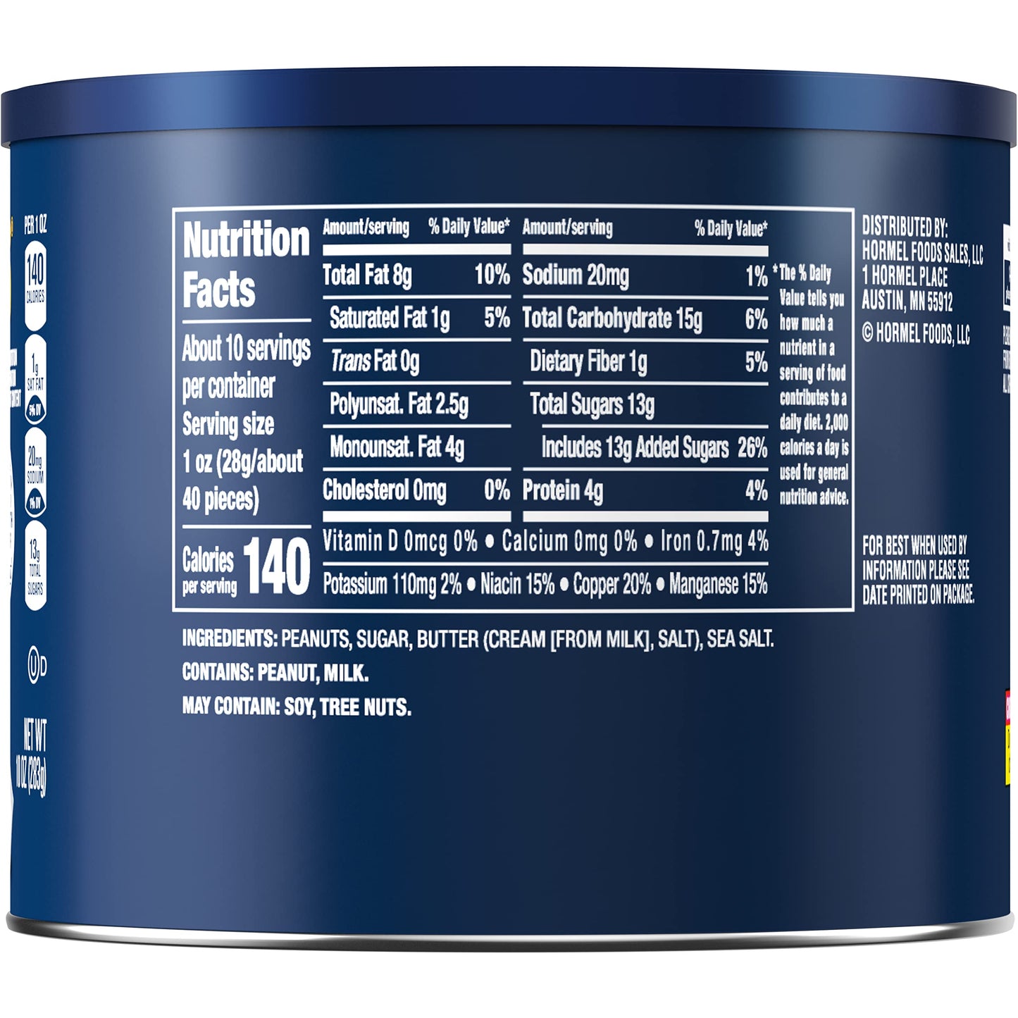 Planters Sweet N Crunchy Peanuts, 10 oz Can, Pack of 6