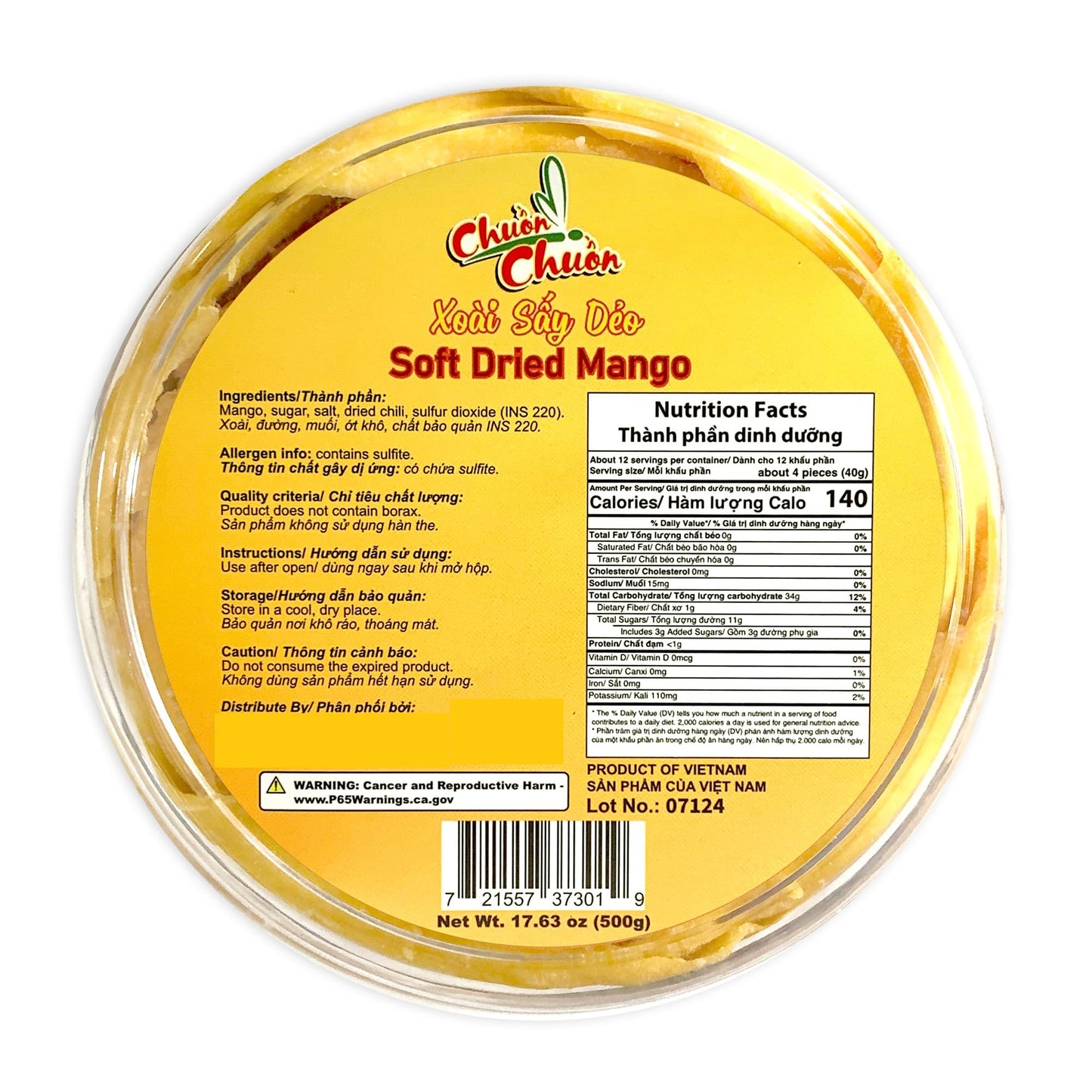 79C's Farm Soft Dried Mango with Chili Salt, 17.63 oz - Sweet, Sour & Spicy Vietnamese Snack, 500g Healthy Treat