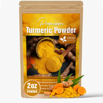 FRESHDRINKUS Turmeric Powder, 100% Natural & Pure, Ground, 2oz, Vegan, Gluten-Free