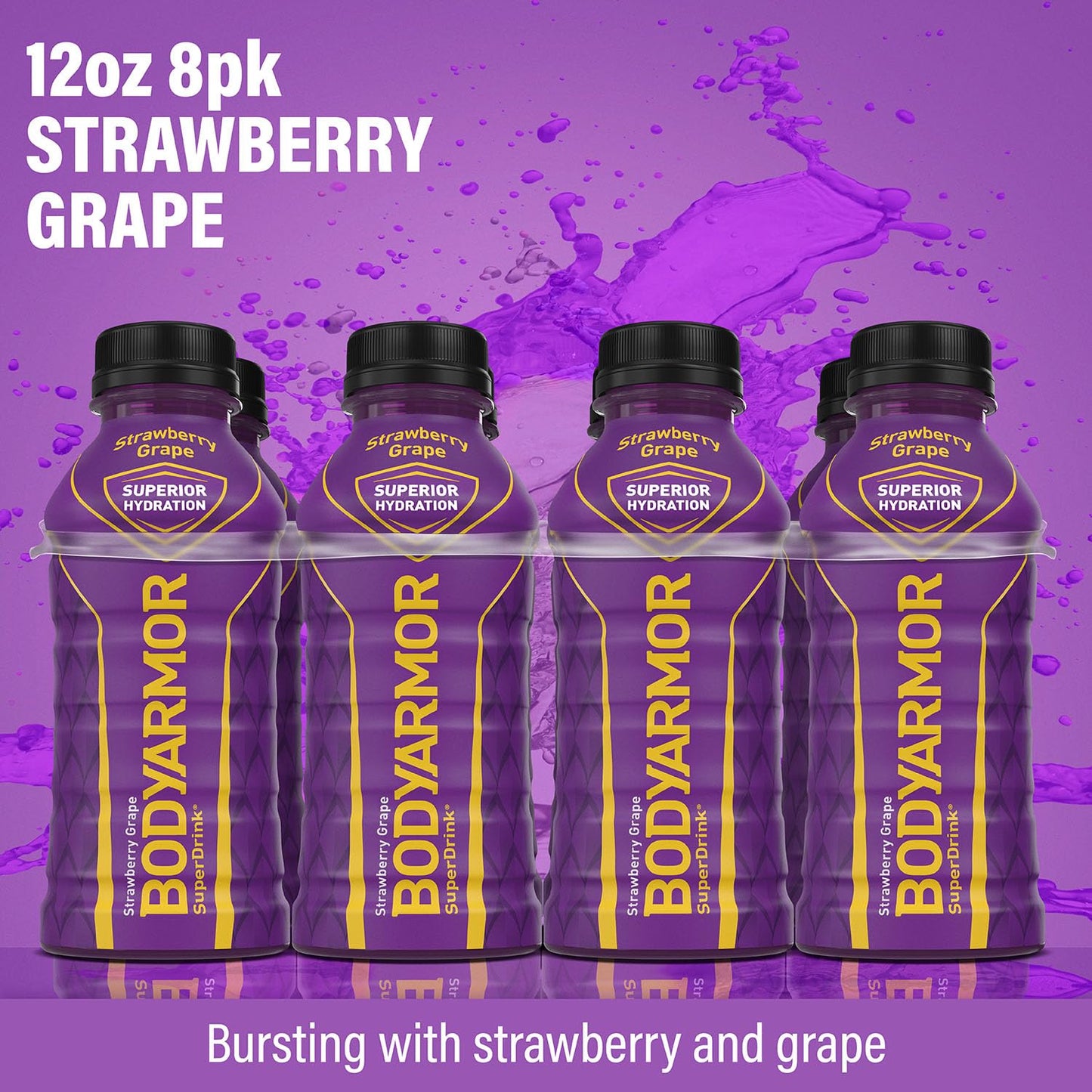 Bodyarmor Sports Drink, Mamba Forever, Strawberry Grape 12 Fl Oz, 8Pk