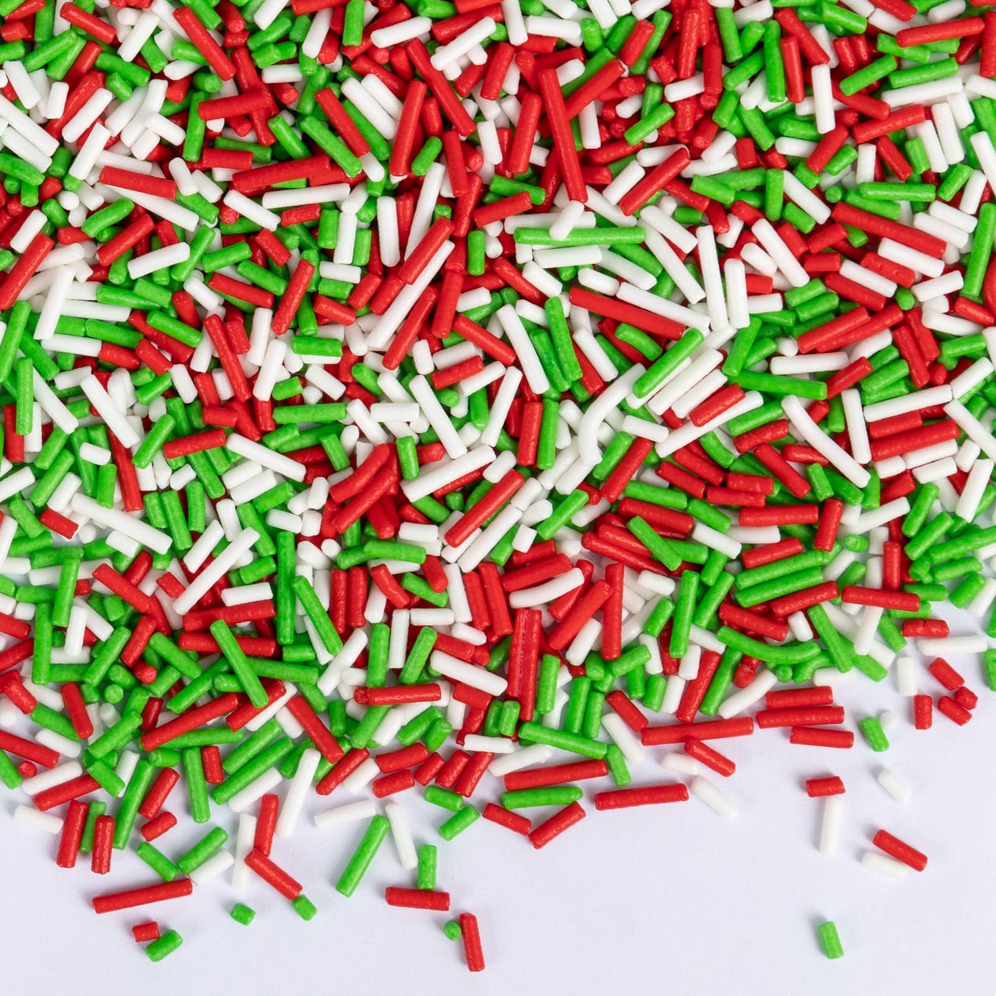 Twisweet Christmas Sprinkles, Edible Red Green White Sprinkles for Cake Decorating, Christmas Jimmies Sugar Sprinkle, Confetti B