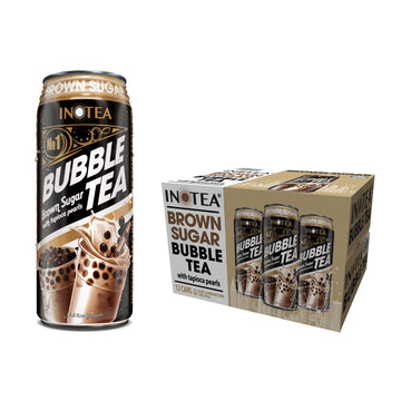 HYOJATEM Bubble Tea Pack of 12 | 5 Flavors: Brown Sugar, Taro, Honeydew, Banana, Matcha Latte | 16.6oz Can