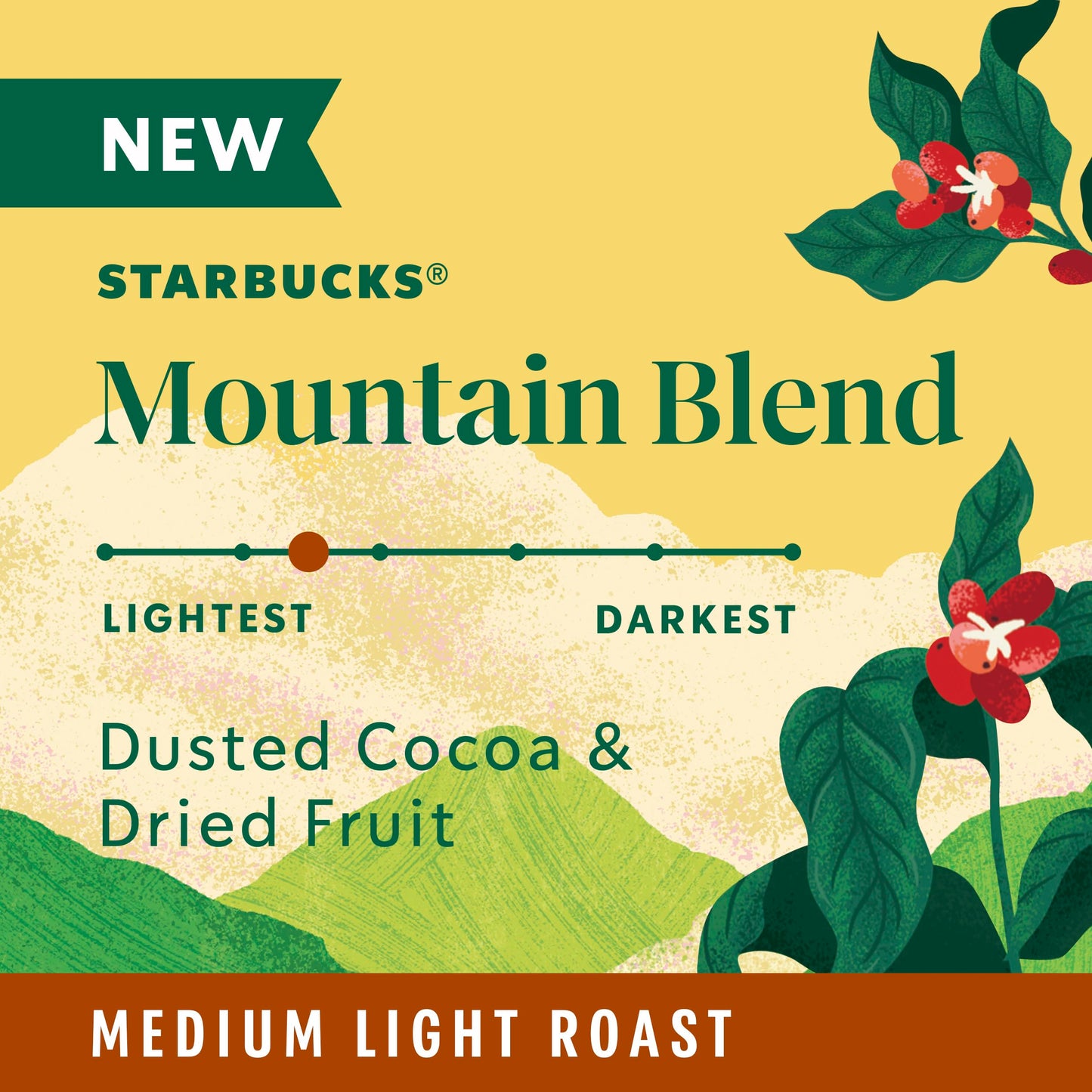 Starbucks K-Cup Coffee Pods, Medium Light Roast Coffee, Mountain Blend For Keurig Coffee Makers, 100% Arabica, Limited Edition,