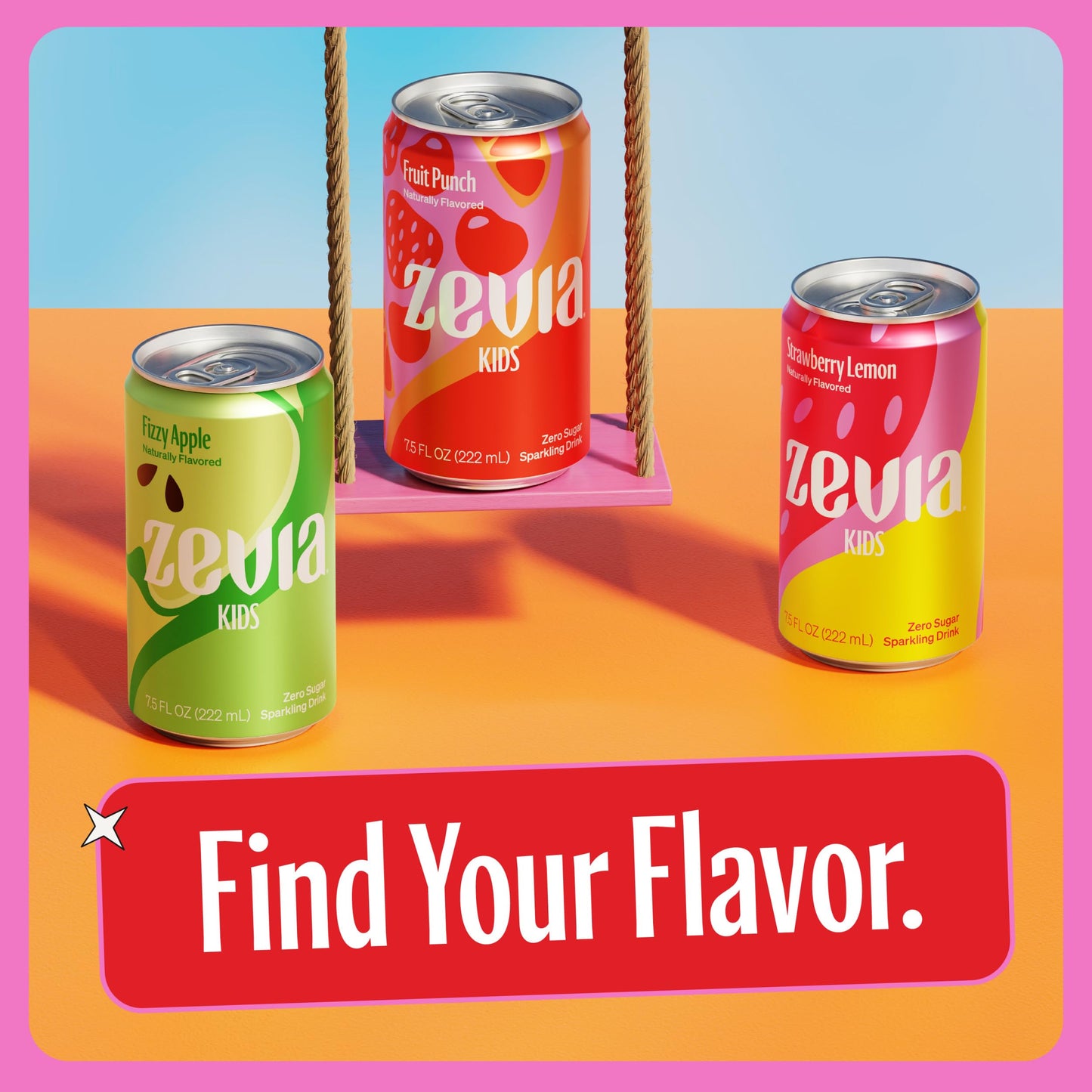 Zevia - Kidz Fruit Pnch Sparkling Drink - Case Of 4-6/7.5 Fz