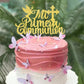 YCTHUNFISH Cake Topper Glitter First Holy Communion Decorations, Gold, Bamboo, 1 Pack