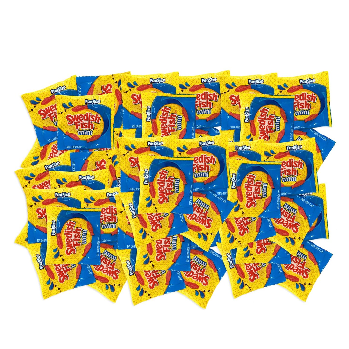 SwedishFish Soft & Chewy Red Fish Candy - Berry Flavor - 2 lbs Individually Wrapped Pack - Classic & Delicious Swedish Candy for