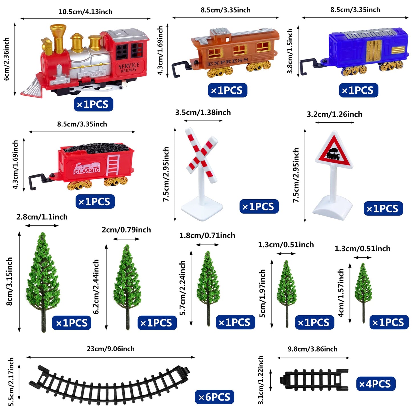 21Pcs Train Cake Decorations Train Cake Toppers Train Birthday Party Supplies Mini Train Toys Train Track Traffic For Birthday R