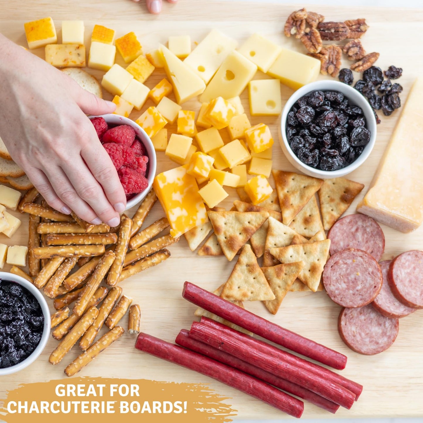 Wisconsin Cheese Company – 100% Wisconsin Specialty Cheese Block Sampler Holiday Gift Pack (7 Blocks) – Cheddar, Pepper Jack, Swiss, Gouda, Salami, Smoked Cheddar & Tomato Basil | Perfect For Parties, Charcuterie Boards, And Holiday Gifts