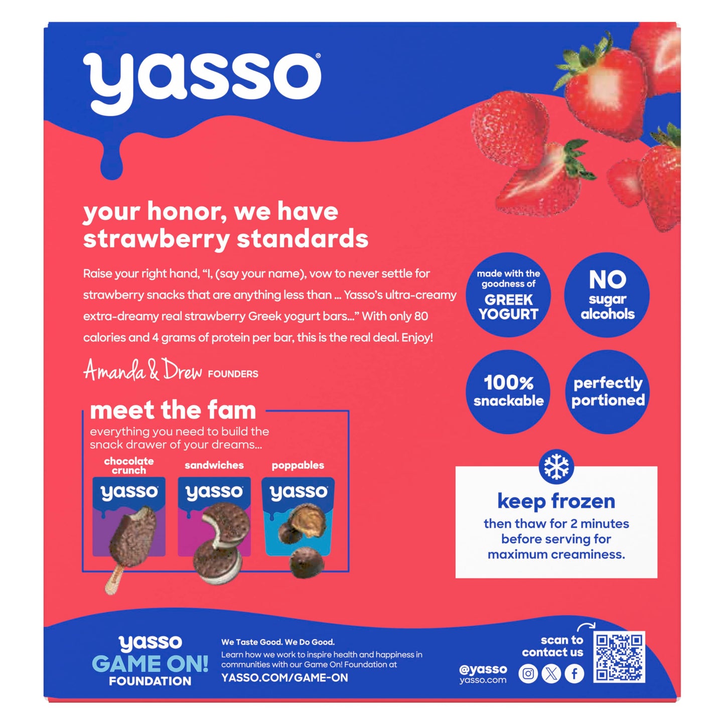 Yasso Frozen Greek Yogurt Bars Strawberries & Cream Bars 4 Count for a ridiculously creamy frozen snack made with the goodness o