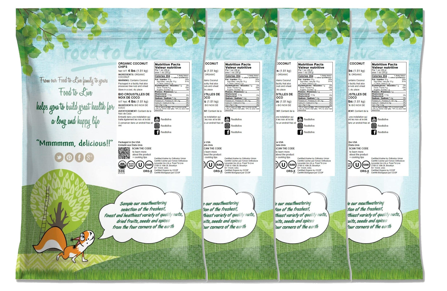 Organic Coconut Chips, 16 Pounds - Non-Gmo, Kosher, Raw, Desiccated, Unsweetened, Unsulfured, Dried Flakes, Vegan, Keto, Bulk, G