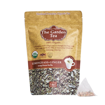 Suwirun Organic Lemongrass And Ginger (25 Tea Bag) - Pure Organic Herbal Tea Thai Herbal Tea Bags Lemongrass Tea Bags And Ginger
