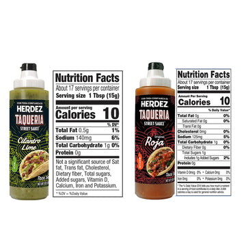 Herdez Taqueria Street Sauce Variety Pack - Original Cilantro Lime & Original Roja, 9.3 Oz Each - Authentic Mexican Taco Sauce