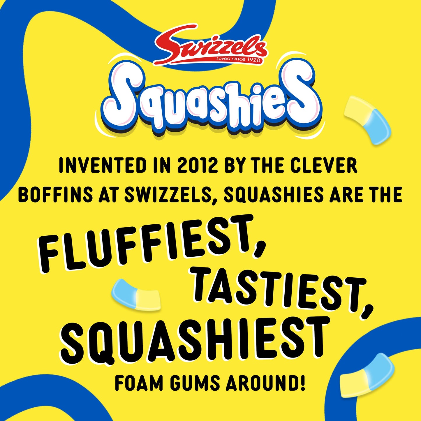 Swizzels Squashies Minion Sweets - Banana & Blueberry Flavour - Single Bag 120G