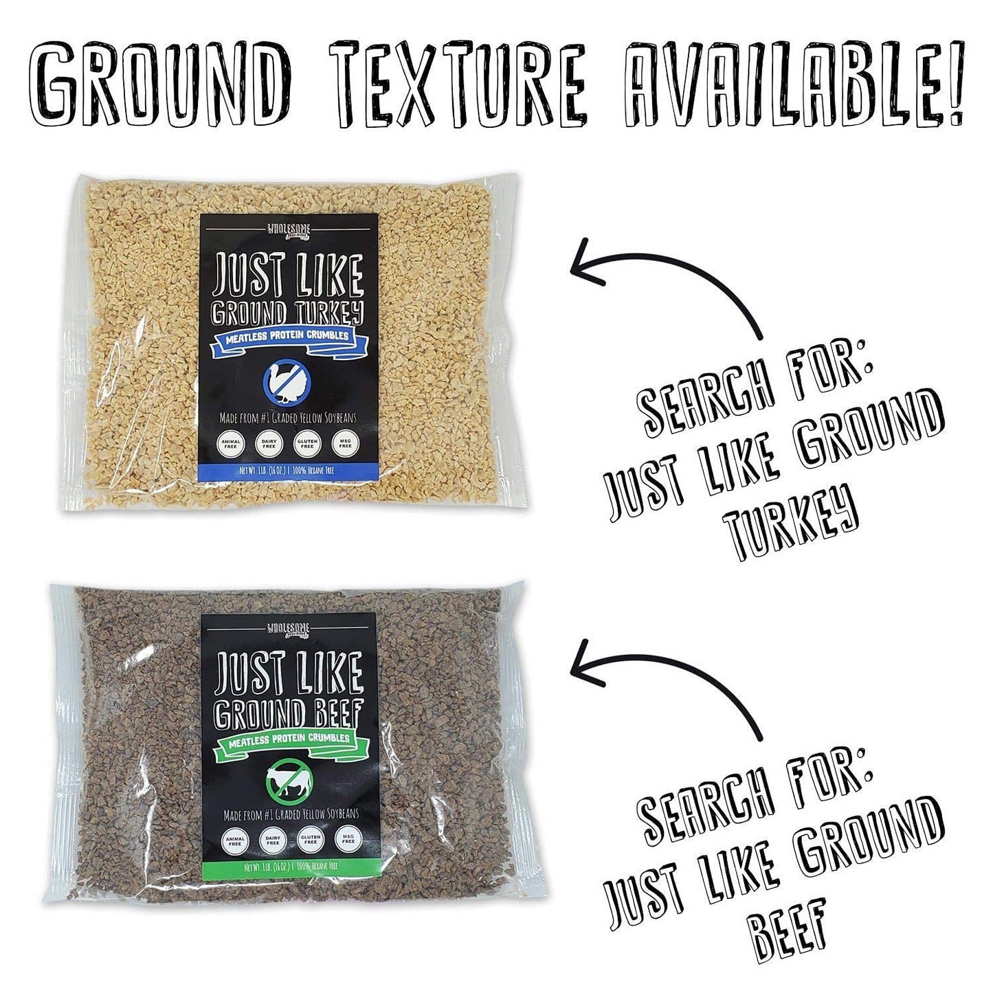 Wholesome Provisions Textured Vegetable Protein, Vegan Meat Substitute, 100% Hexane Free, Made With #1 Graded Yellow Soybeans, M