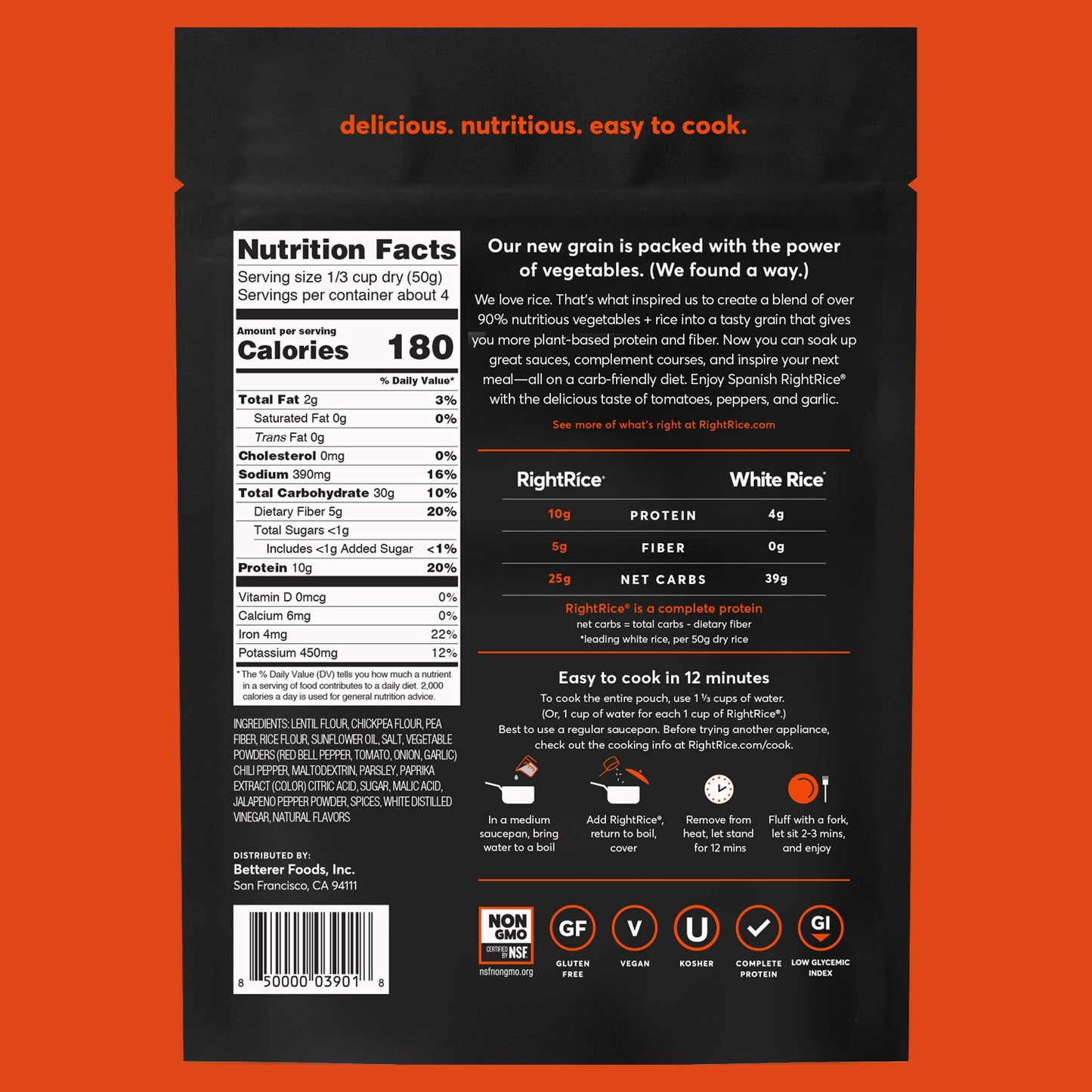 Right Rice - Made From Vegetables - Spanish - Case of 6 - 7 oz.(D0102HX2SY7.)