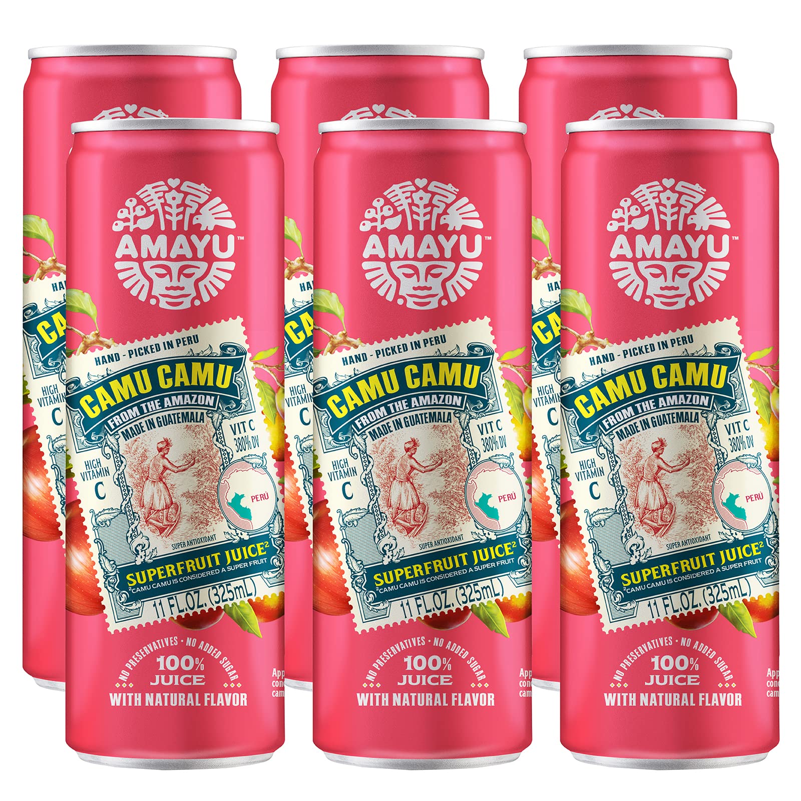 Amayu Exotic Super Fruit Juice | Camu Camu | 100% Organic Juice From The Online Marketplace | No Sugar Added | Immune Support And Juice Cleanse | All-Natural Omega 3 | 11Oz (6-Pack)