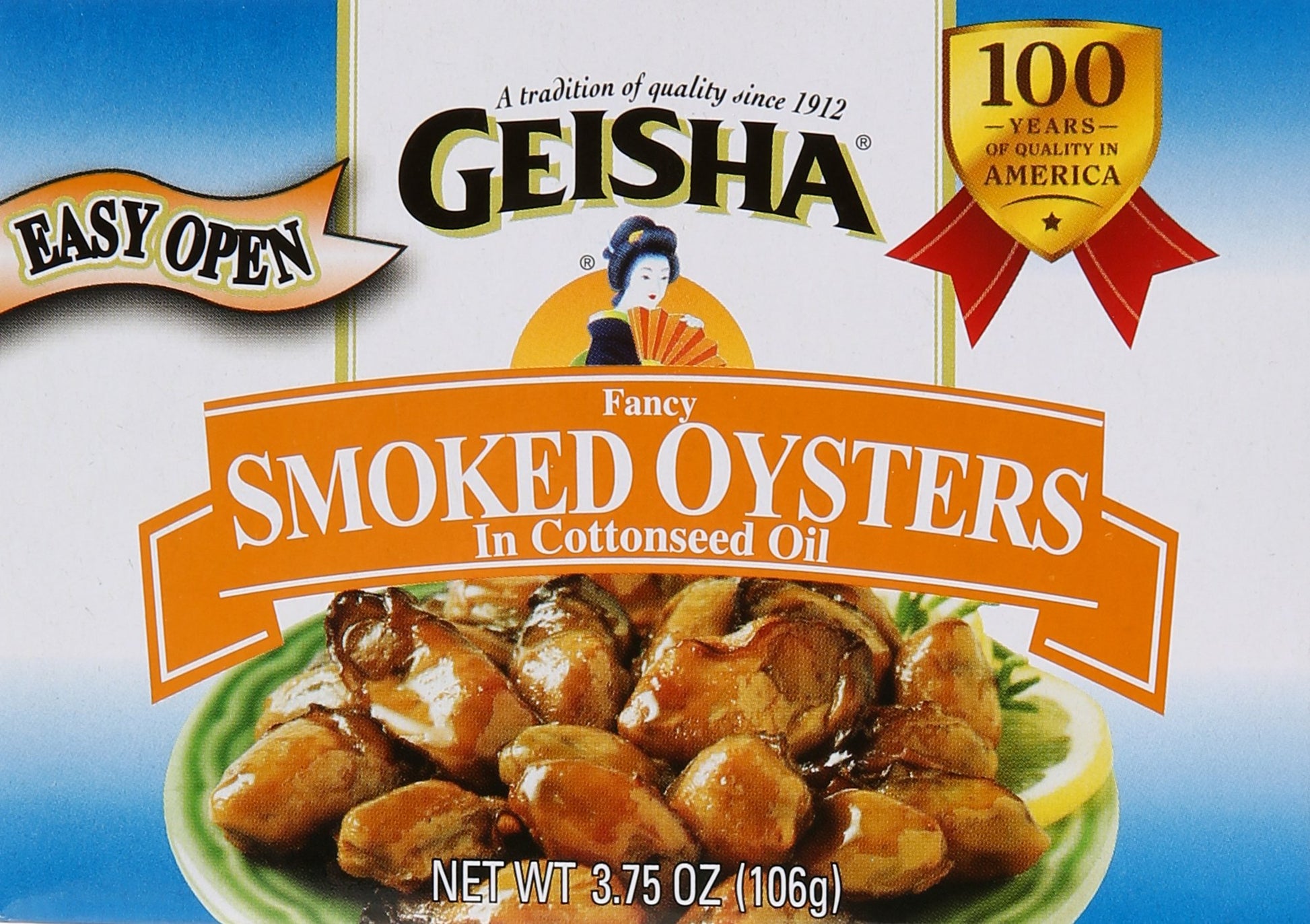 GEISHA Smoked Oysters in Cottonseed Oil, 3.75 oz - Pack of 1, Model 601