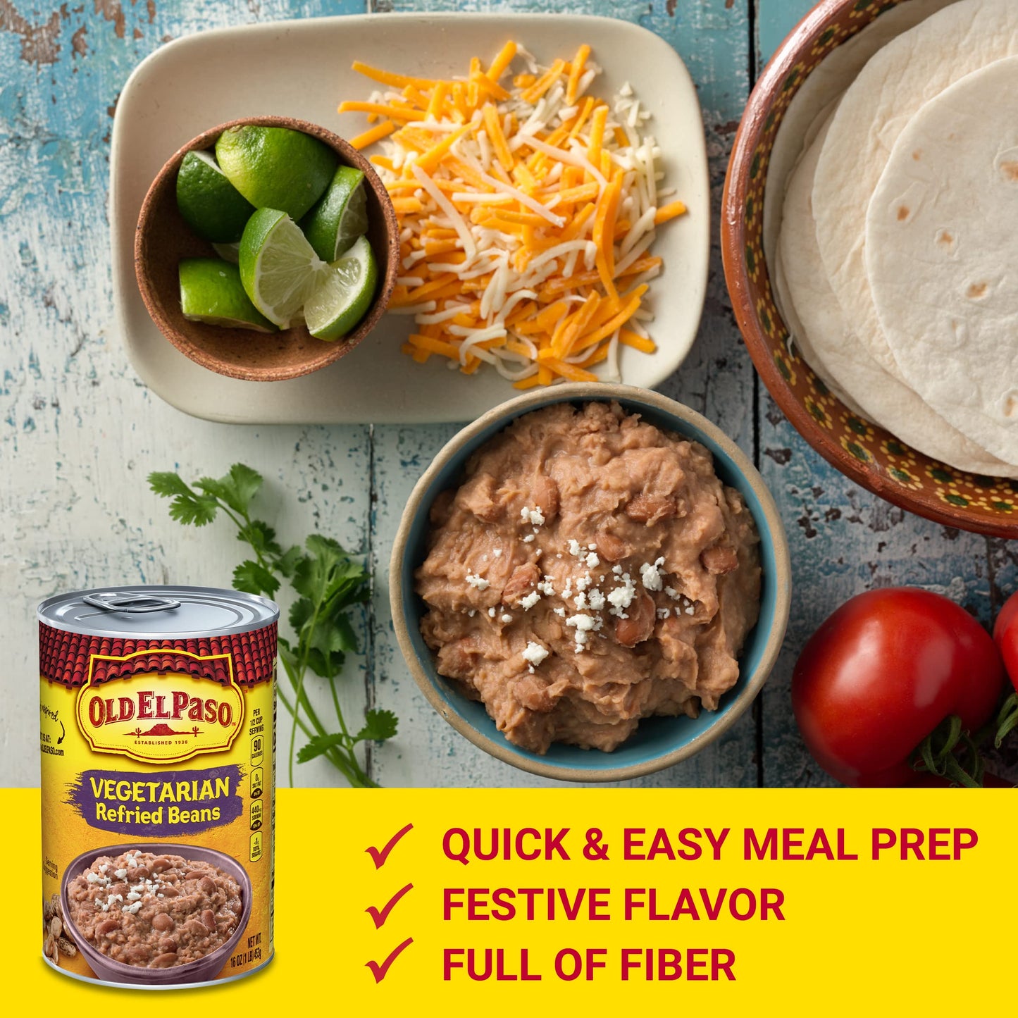 Old El Paso Vegetarian Refried Beans, 16 Oz. (Pack Of 12)