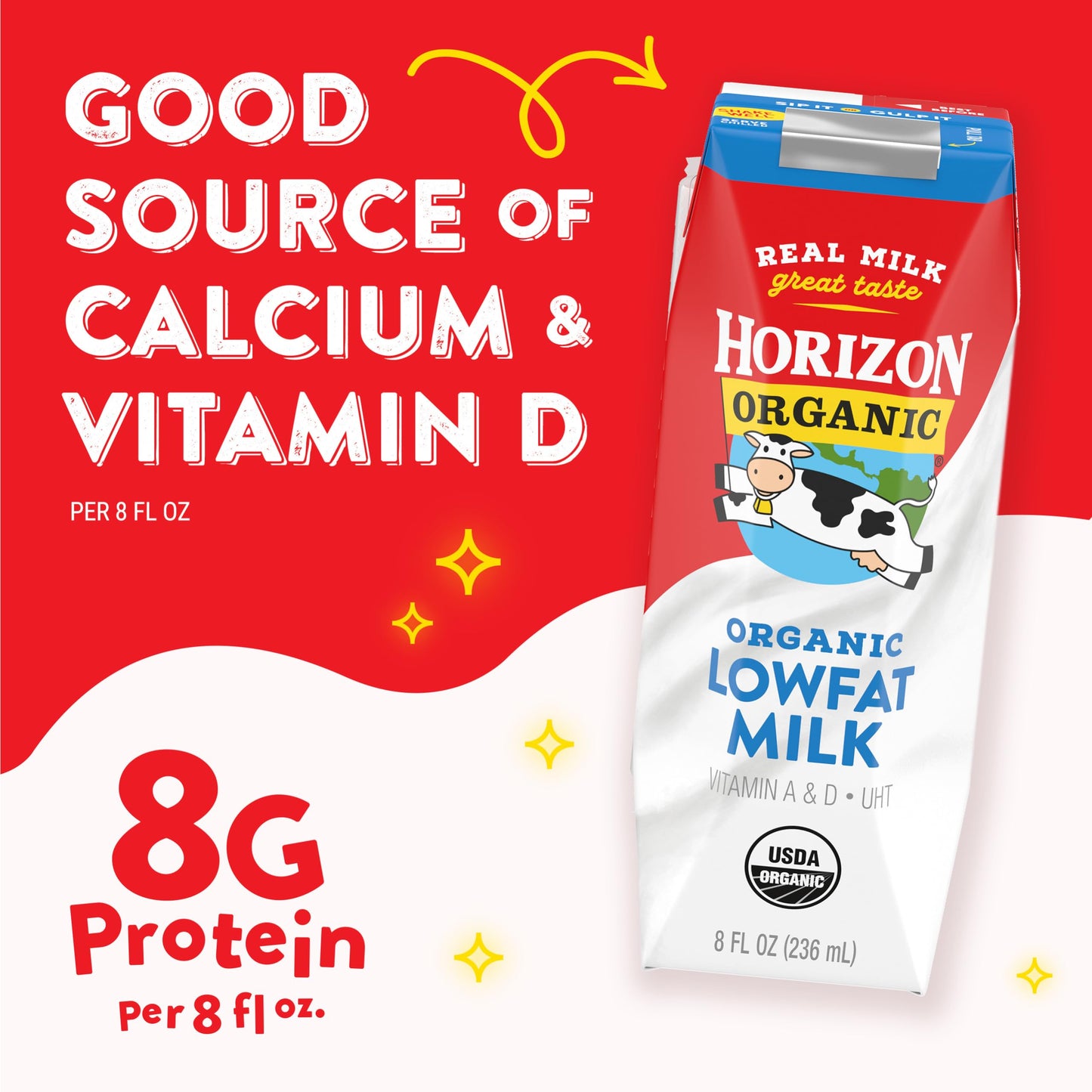 Horizon Organic Dairy Organic Low Fat 1 % Milk - Aseptic - 12/8 Fl Oz (1X12/8 Fz)