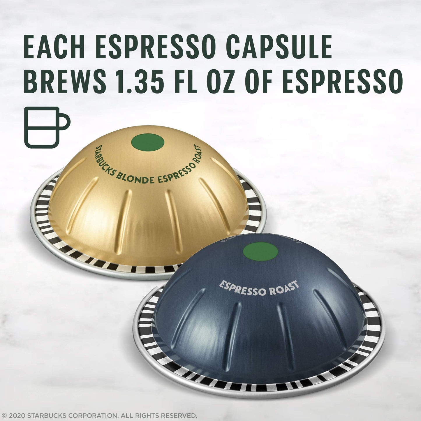 Starbucks Vertuo Coffee & Espresso Pods Variety Pack, Blonde & Dark Roast, 50-count, 10 Count (Pack of 5)