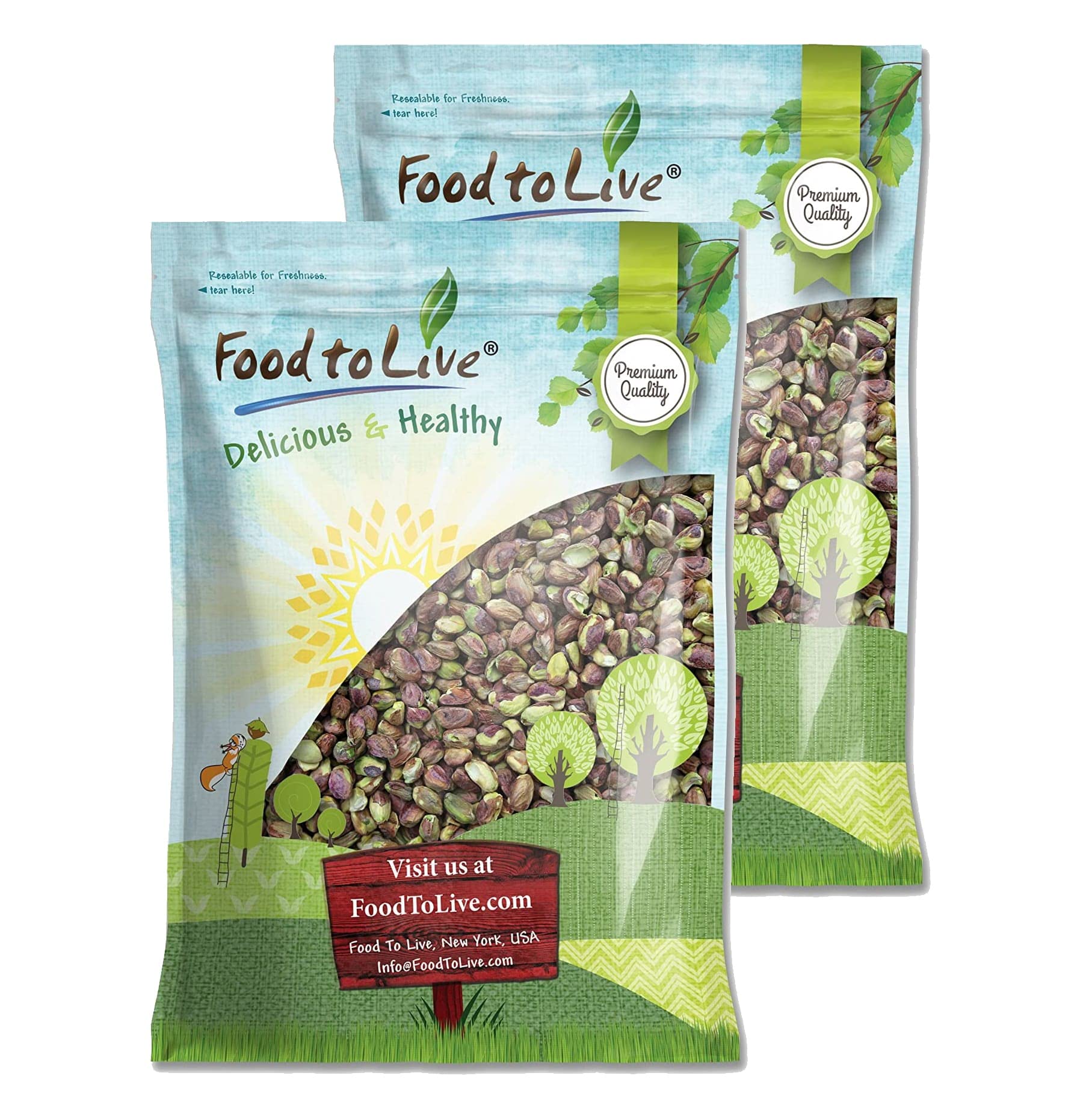 Food to Live No Shell Pistachios, Raw, Unsalted, Non-GMO, 14 Pound Bulk Snack