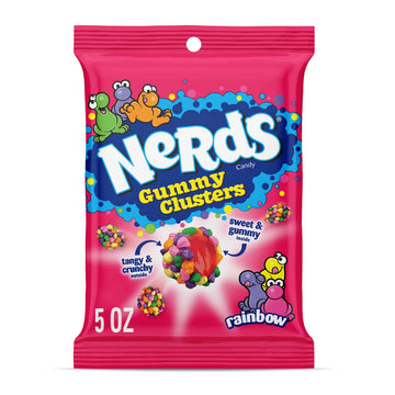 Nerds Gummy Clusters, Candy, Rainbow, Crunchy And Gummy, 5 Oz