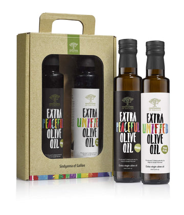 Sindyanna Olive Oil Pack Of 2 Bottles. Extra Virgin Olive Oil Gift Set Including House Blend & Organic Olive Oil, Cold Pressed M