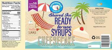 Hypothermias Cheesecake Syrup - 128 Fl Oz, Very Light Yellow, 100% Pure Cane Sugar, Hawaiian Snow Cone Flavor