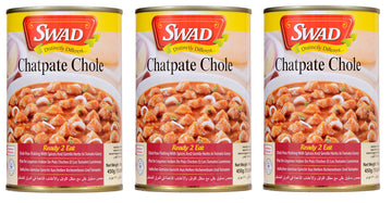 Swad Ready To Eat Chatpate Chhole Instant Mix Vegetarian Heat & Eat With No Added Preservative - 450 Grams (Pack Of 3)