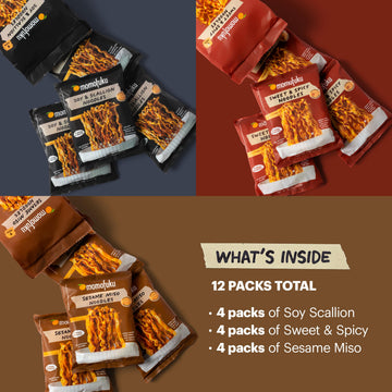 Momofuku Ramen Noodle Variety Pack by David Chang, 12 Meals Air-Dried Instant Noodles with Sauce