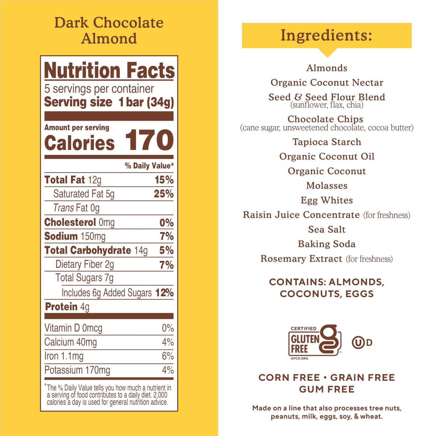 Simple Mills Almond Flour Snack Bars, Dark Chocolate Almond - Gluten Free, Made With Organic Coconut Oil, Breakfast Bars, Health