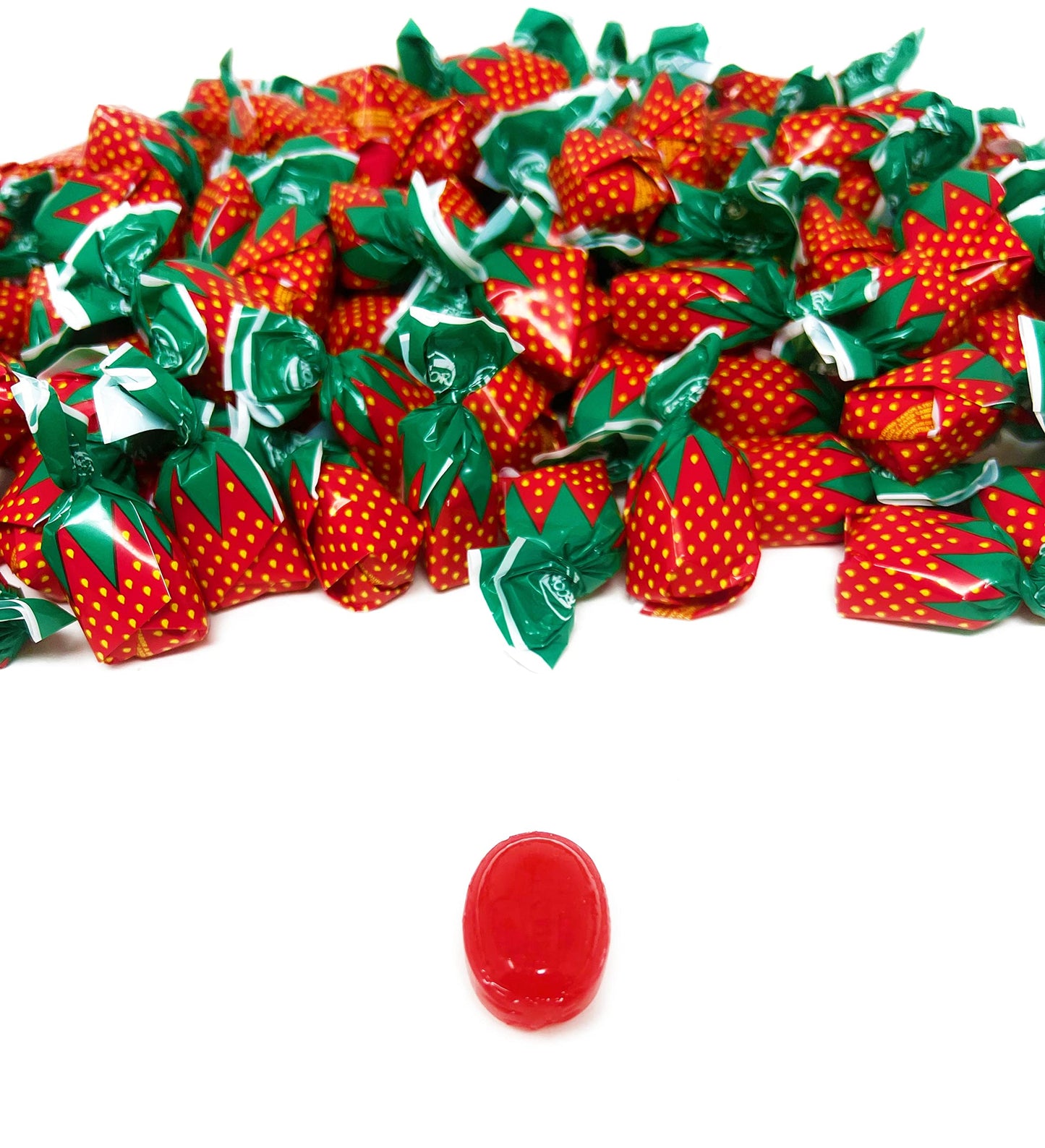 Assortit Strawberry Filled Hard Candy - Classic Bon Bons - 3 lbs - Individually Wrapped - Red