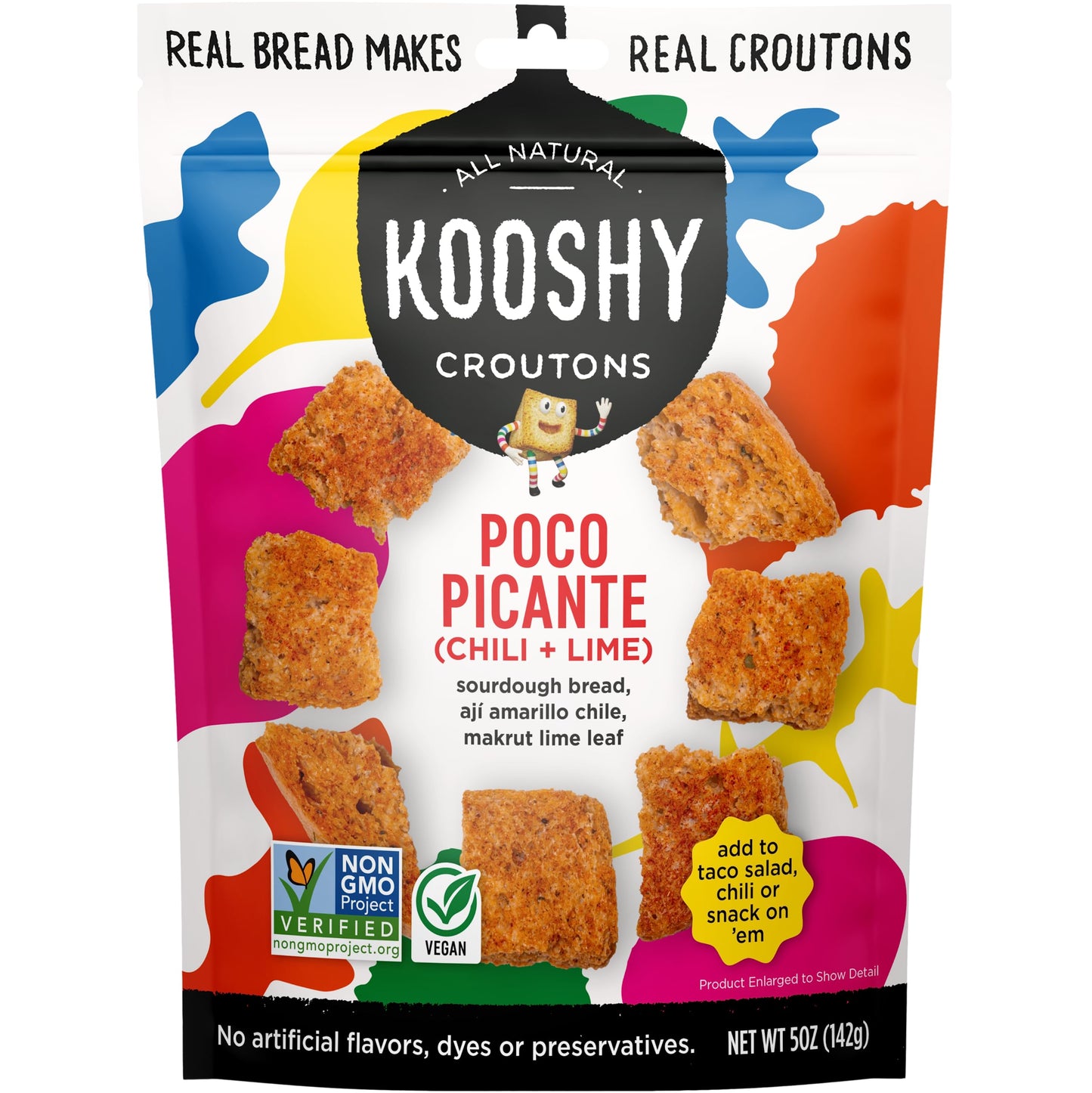 Kooshy Croutons - Poco Picante Croutons - Case Of 6-5 Ounces