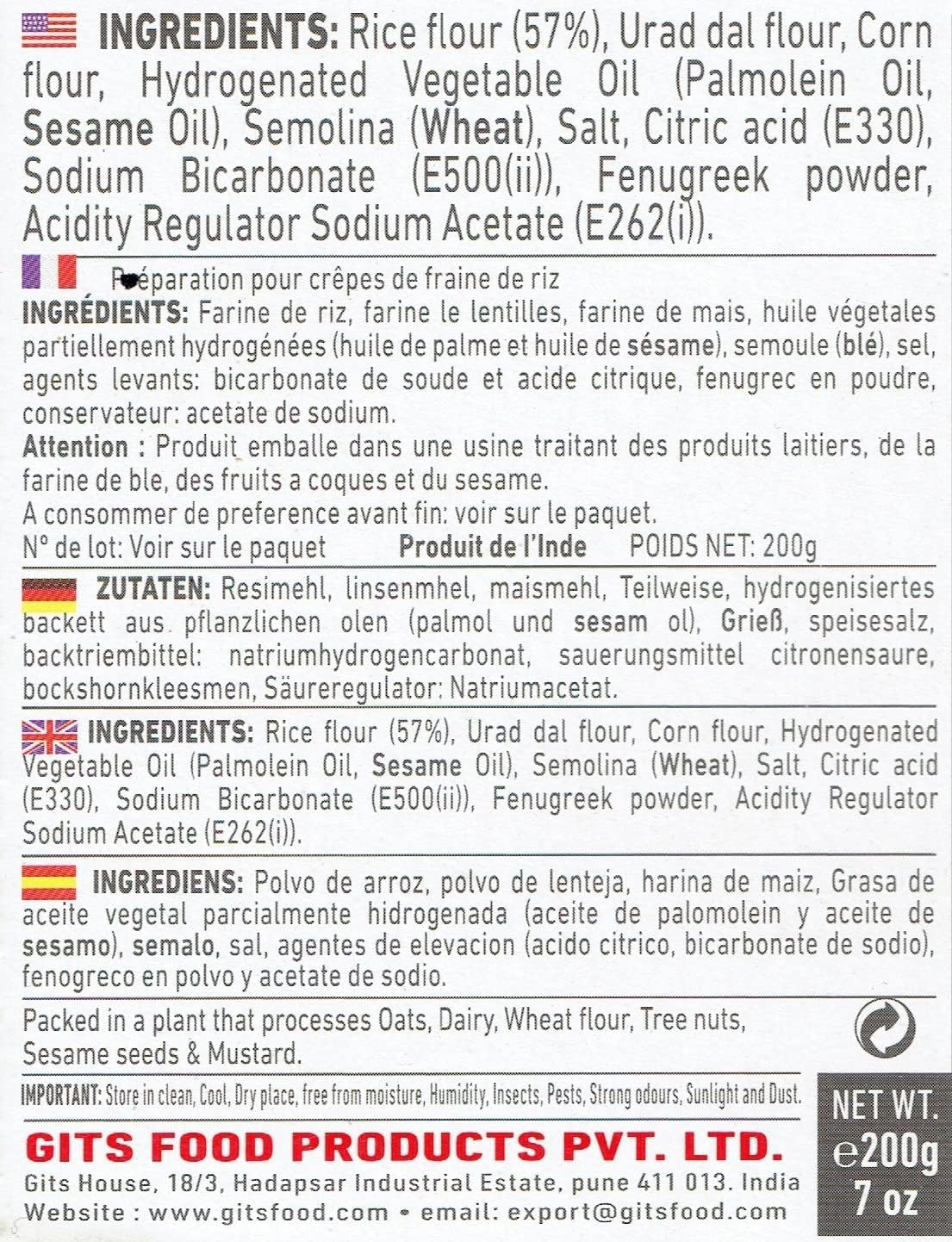 Comlinks Llc Gits Instant Mix Box - 600Gm (Pack Of 3 X 200Gm) | Ready To Cook Indian Breakfast/Lunch/Dinner/Snack Meal | No Arti
