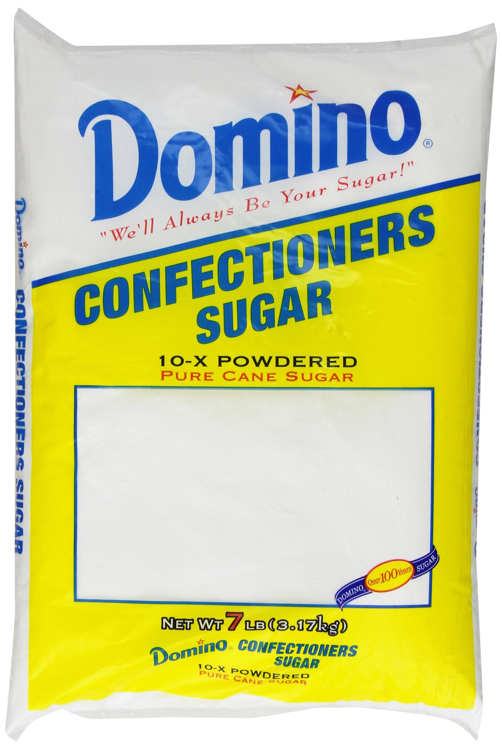 Domino Pure Cane Confectioners Sugar, 10-X Powdered Sugar, 7 lb Bag, 112 Ounce, Ideal for Baking and Cooking
