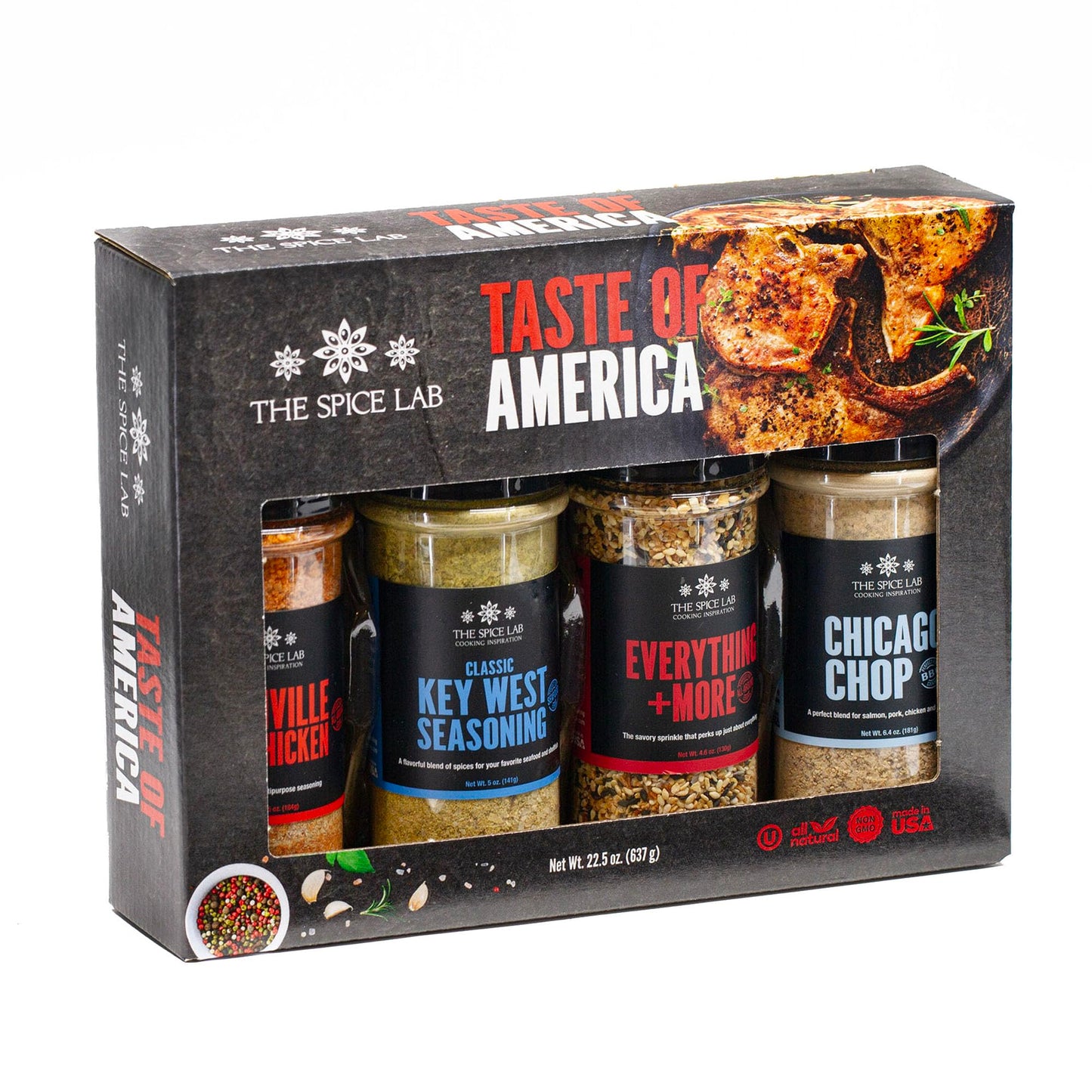 The Spice Lab Spices and Seasonings Set - 4 Piece Assortment - Ultimate Grilling Accessories - Made in the USA