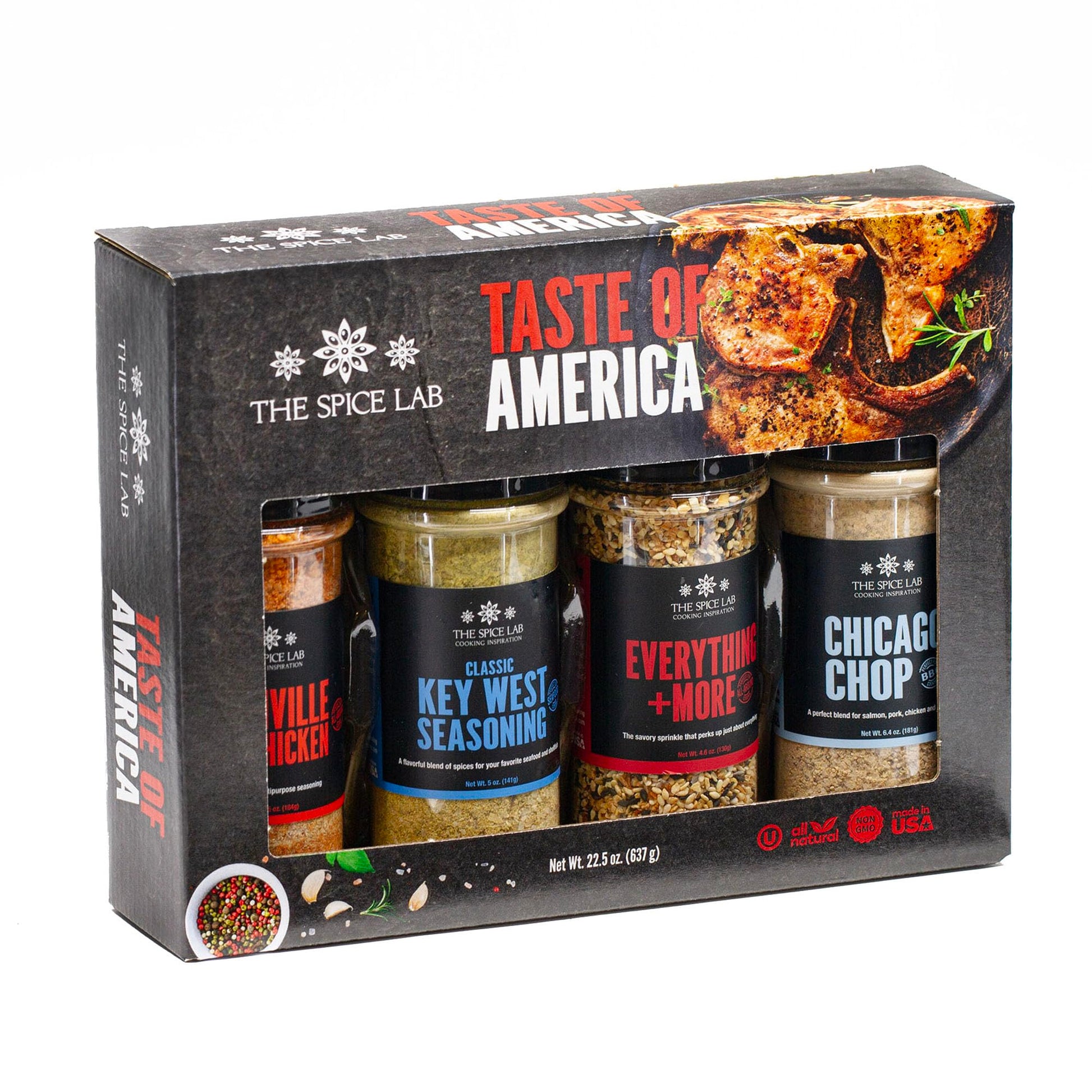 The Spice Lab Spices and Seasonings Set - 4 Piece Assortment - Ultimate Grilling Accessories - Made in the USA