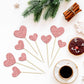 Gyufise Heart Cupcake Toppers - 30 Pcs Rose Gold Glitter Picks for Weddings, Engagements, Birthdays, Valentines Day Party Supplies