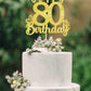 80 Birthday Cake Toppers-Gold Glitter, Eighty Cake Topper, 80 cake topper, 80th birthday decorations,80th Birthday Cake Topper, 