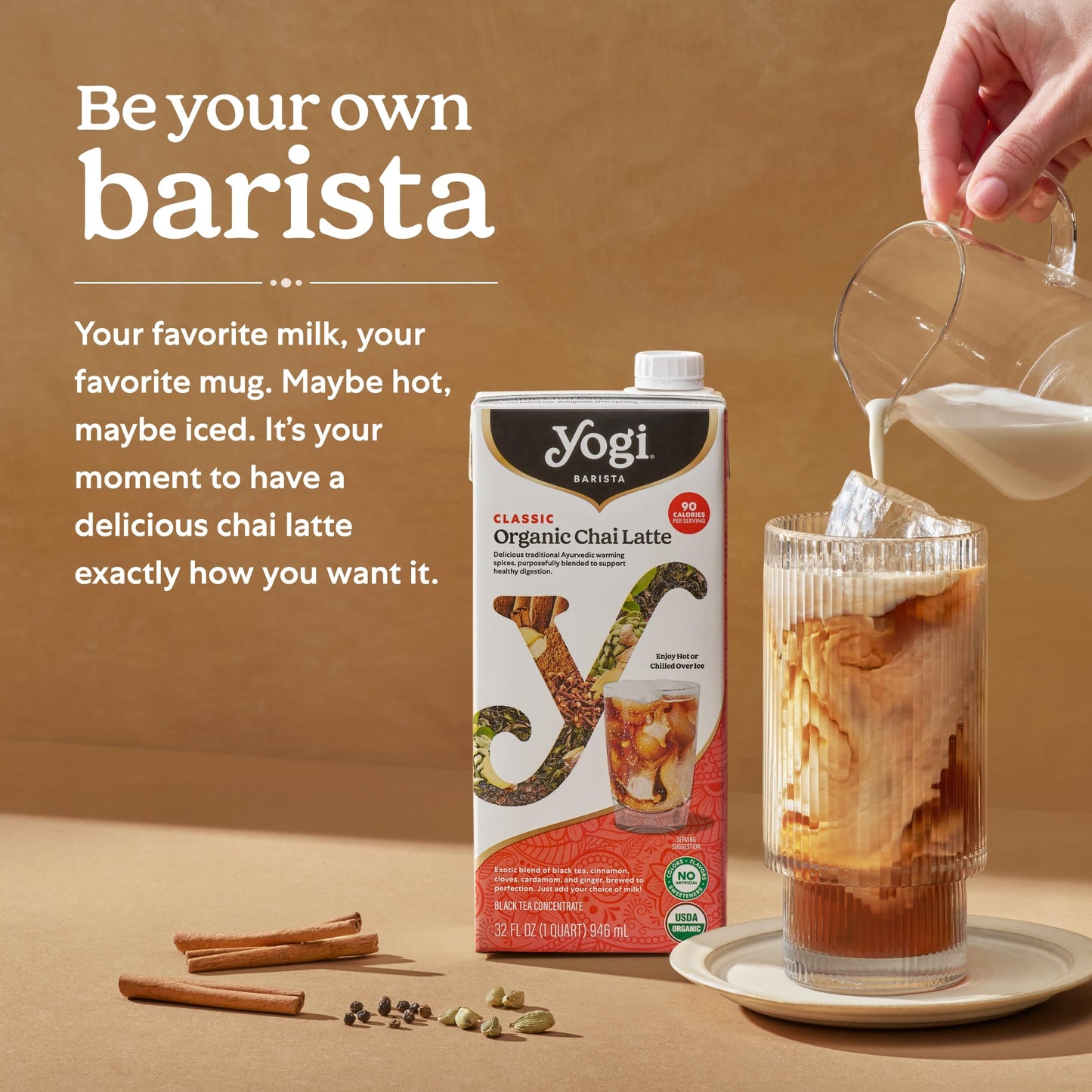 Yogi Barista Classic Organic Chai Latte - 32 Fluid Oz (3 Pack) - Organic Chai Tea Concentrate - Supports Healthy Digestion - Inc