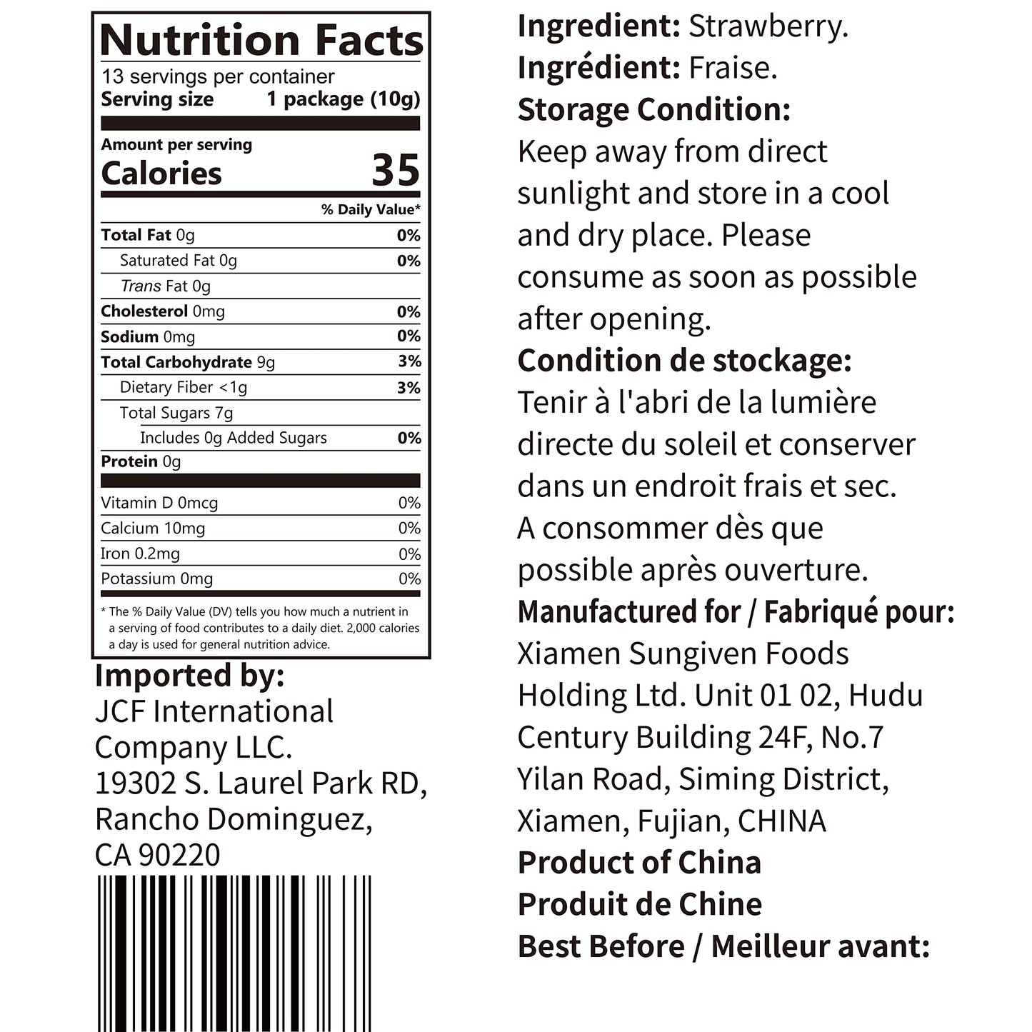 ONETANG Freeze-Dried Strawberry Fruit Snacks, Non-GMO, Vegan, Gluten-Free, 10 Pack, 0.35 Ounce per Pack