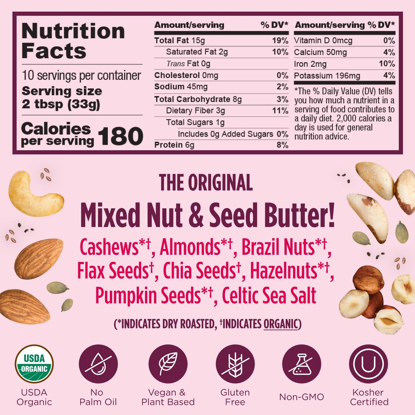 NuttZo Organic 7 Nut & Seed Butter - Power Fuel Crunchy 12 oz