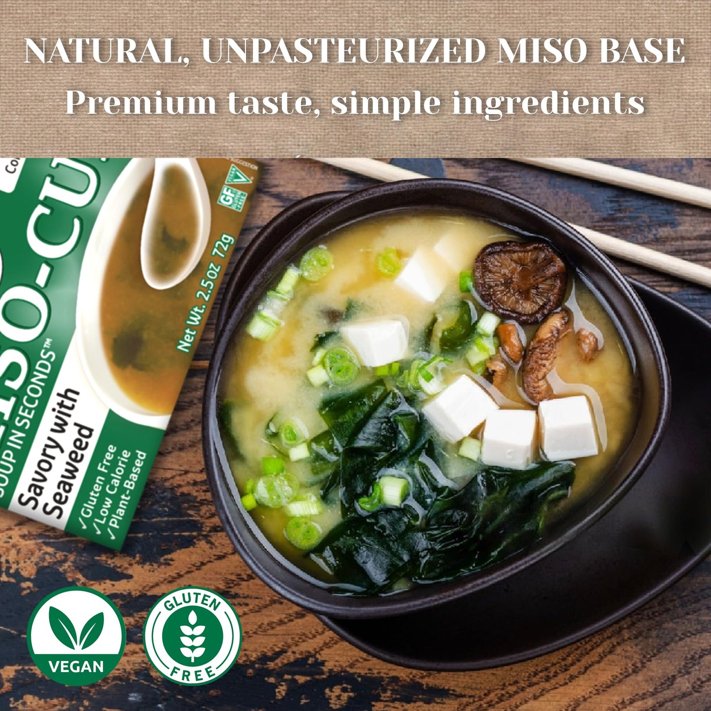 Edward & Sons Seaweed Miso Cup Instant Soup, 2.5 oz