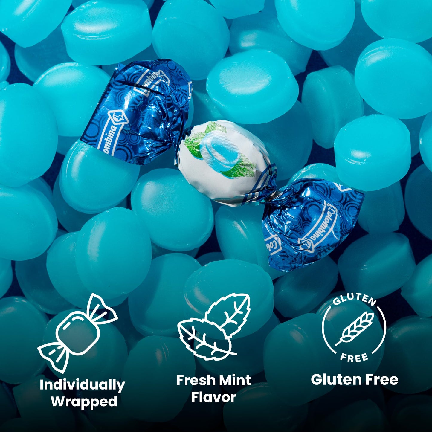 Colombina Delicate Mint Drops, Individually Wrapped Breath Saver Mini Mints, 2.2Lbs (Pack Of 4)